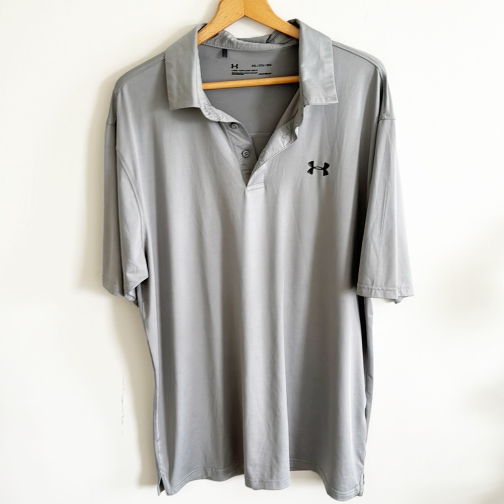 Under Armour Men's Light Gray Short Sleeve Polo